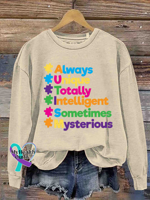 Autism Awareness Art Casual Sweatshirt Apricot / S