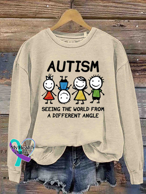 Autism Awareness Art Casual Sweatshirt Apricot / S