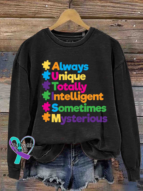 Autism Awareness Art Casual Sweatshirt Black / S