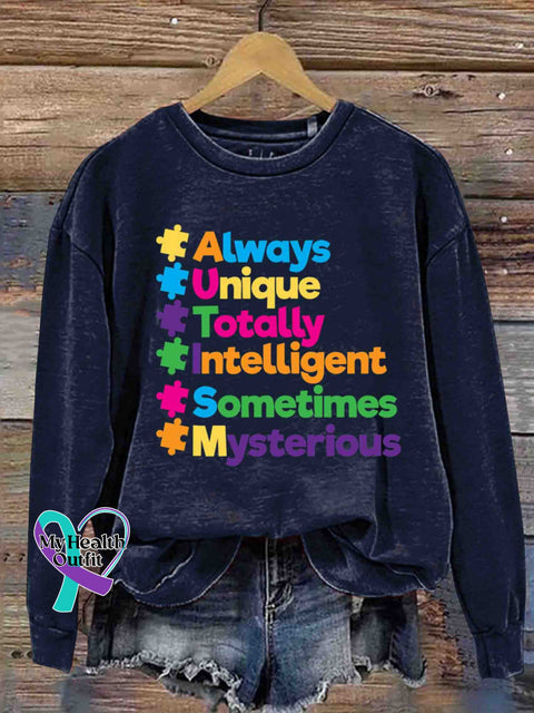 Autism Awareness Art Casual Sweatshirt DarkBlue / S