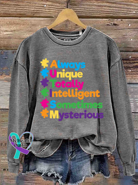 Autism Awareness Art Casual Sweatshirt Gray / S