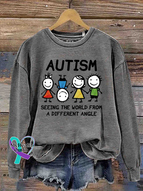 Autism Awareness Art Casual Sweatshirt Grey / S