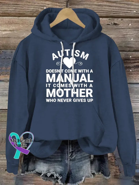 Autism Awareness Art Print Casual Hoodie Sweatshirt Blue / S