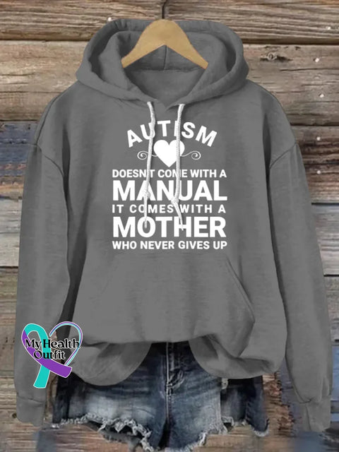 Autism Awareness Art Print Casual Hoodie Sweatshirt Grey / S
