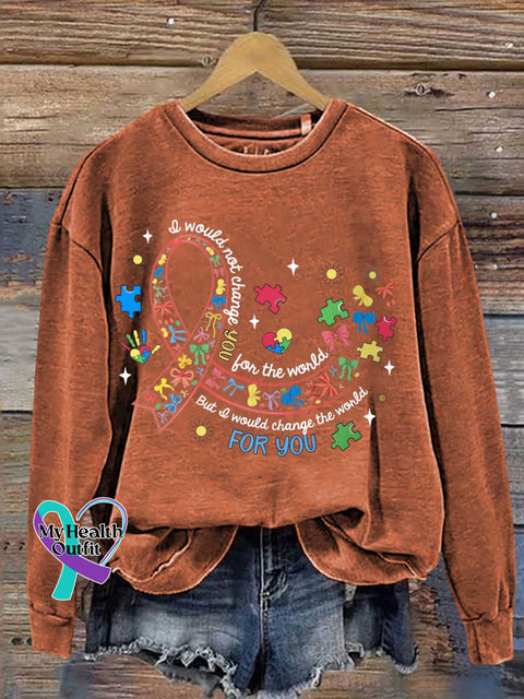 Autism Awareness Casual Sweatshirt Orange / S