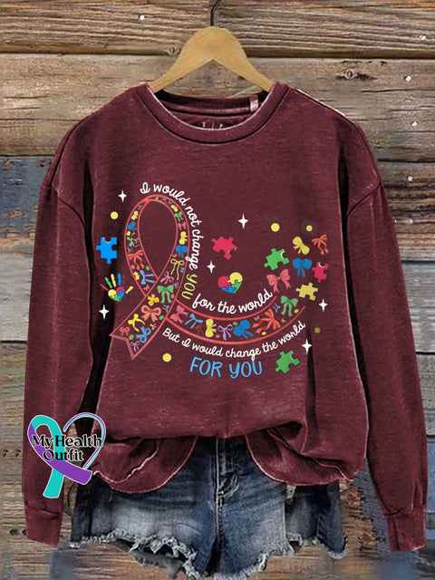 Autism Awareness Casual Sweatshirt Red / S