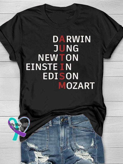 Autism Awareness Flag Printing T-Shirt Black / S