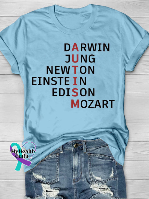 Autism Awareness Flag Printing T-Shirt Blue / S