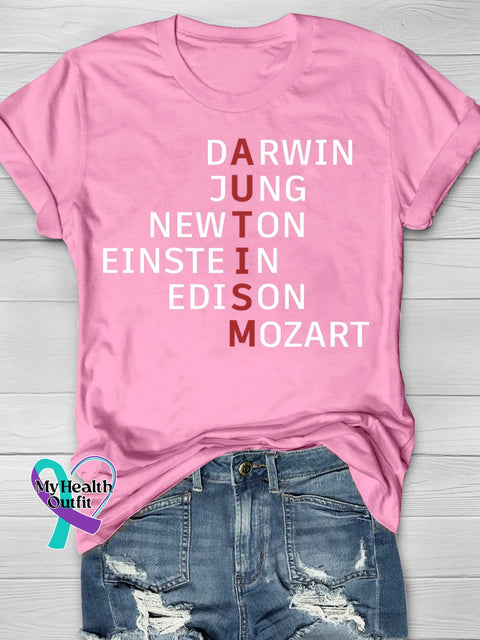 Autism Awareness Flag Printing T-Shirt Pink / S