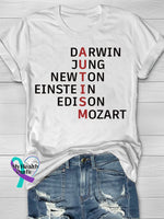 Autism Awareness Flag Printing T-Shirt White / S