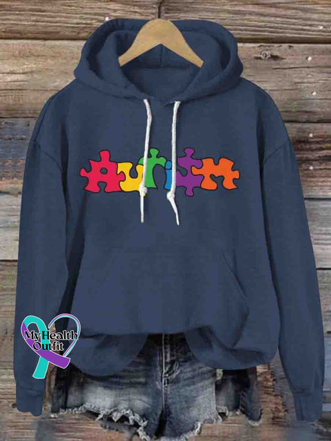 Autism Awareness Puzzle Art Hoodie Sweatshirt DarkBlue / S