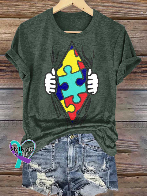 Autism Awareness T-shirt Green / S