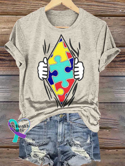 Autism Awareness T-shirt Sand / S