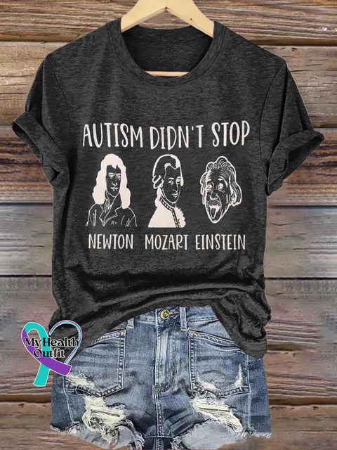 AUTISM DIDN’T STOP Autism Awareness T-shirt Black / S