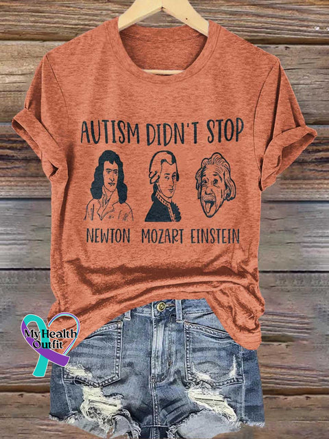 AUTISM DIDN’T STOP Autism Awareness T-shirt Orange / S
