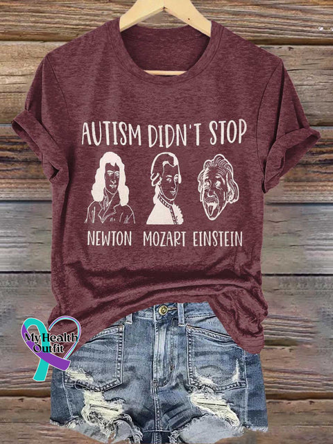 AUTISM DIDN’T STOP Autism Awareness T-shirt Red / S