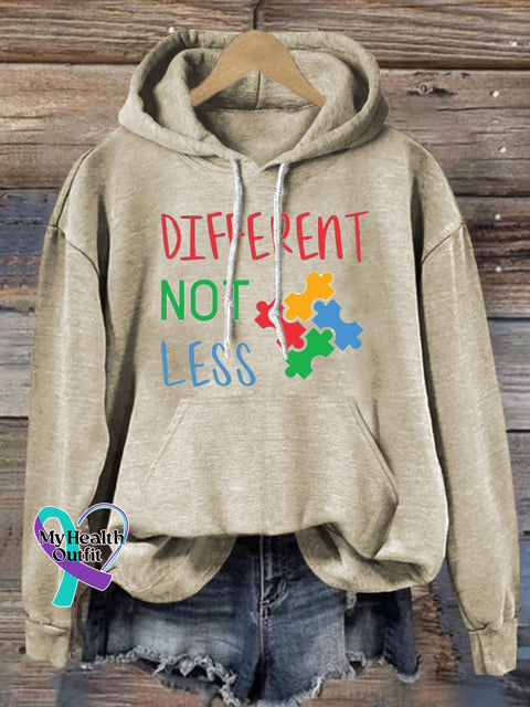 Autism Different Not Less Prints Casual Hoodie Beige / S