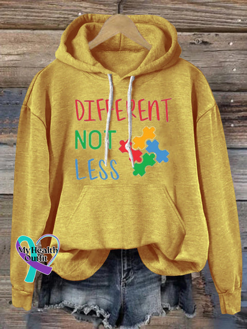 Autism Different Not Less Prints Casual Hoodie Yellow / S