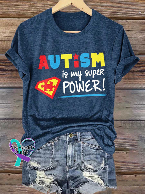 AUTISM Is My Super POWER! Autism Awareness T-shirt Orange / S