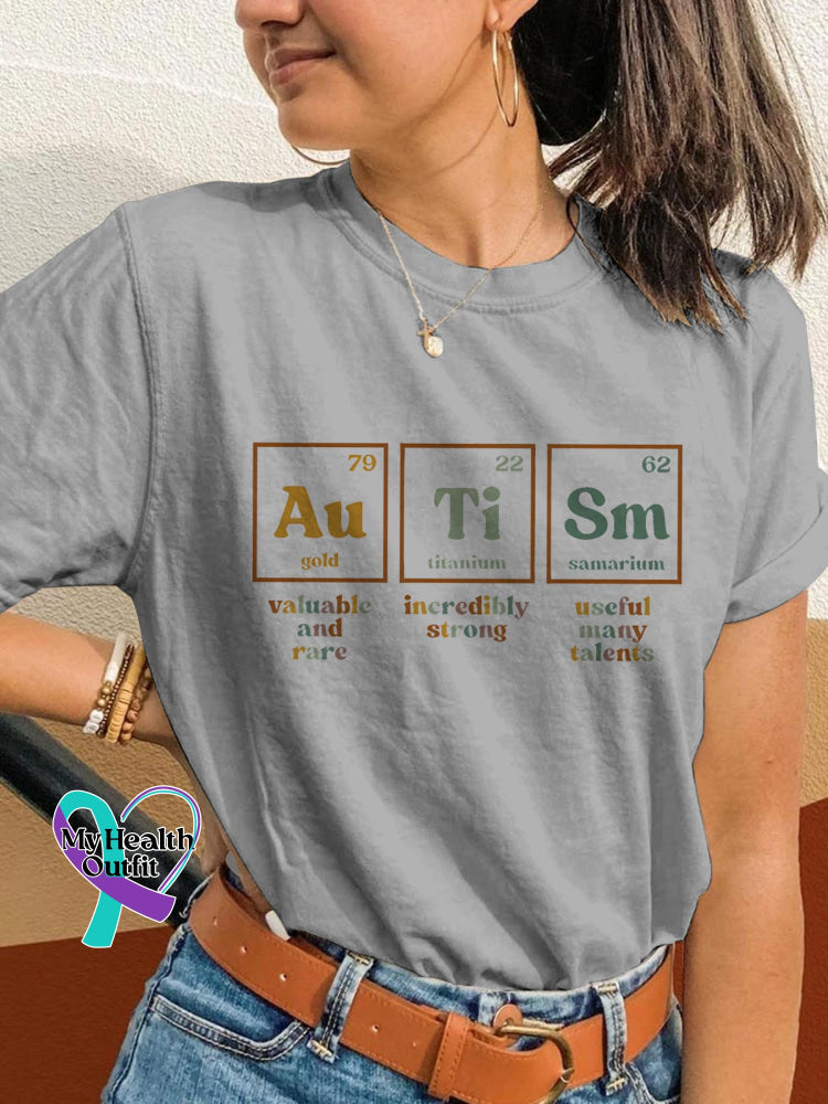 Autism Printing T-Shirt Grey / S