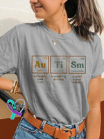 Autism Printing T-Shirt Grey / S