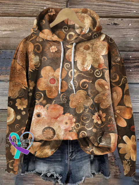 Autumn Floral Art Casual Sweatshirt Multicolor / S
