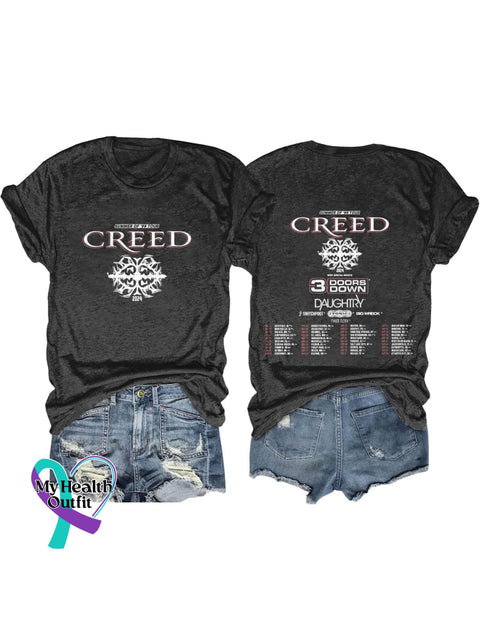 Band Rock Music Creed Art Design Print T-Shirt Black / S