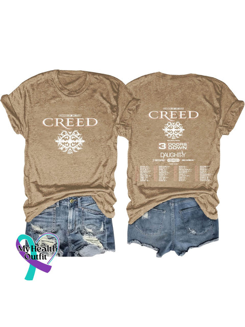 Band Rock Music Creed Art Design Print T-Shirt Earthy Yellow / S