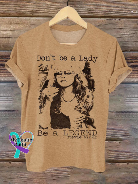 Band Rock Music Don’t Be A Lady Legend Art Design Print T-Shirt Earthy Yellow / S