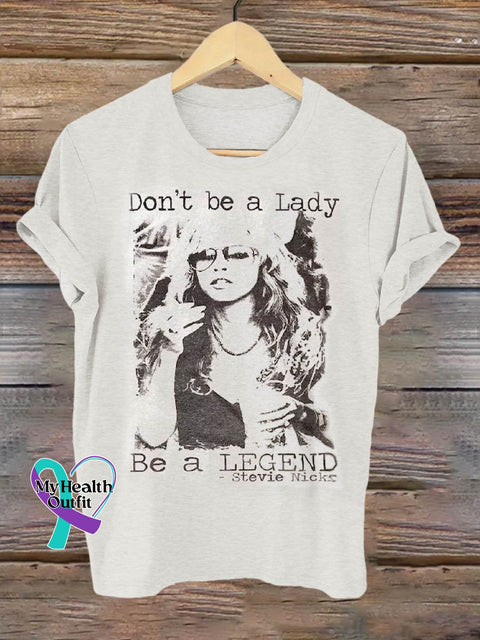 Band Rock Music Don’t Be A Lady Legend Art Design Print T-Shirt Grey White / S