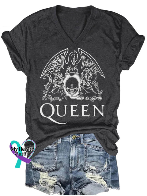 Band Rock Music Queen Art Print Casual T-Shirt Black / S