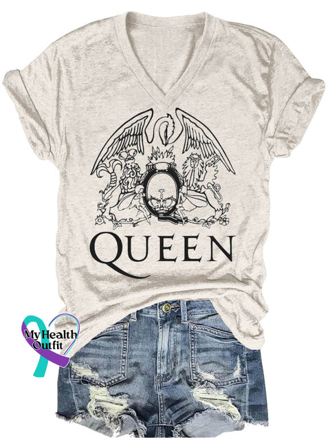 Band Rock Music Queen Art Print Casual T-Shirt Sand / S