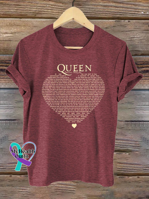 Band Rock Music Queen Bohemian Rhapsody Lyrics Art Design Print T-Shirt Maroon / S