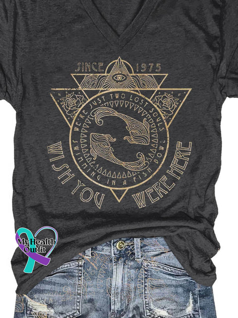 Band Rock Music Since 1975 Wish You Were Here Art Print Casual T-Shirt