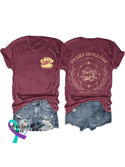 Band Rock Music Stars Hollow Art Design Print T-Shirt Maroon / S