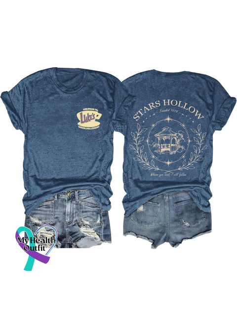 Band Rock Music Stars Hollow Art Design Print T-Shirt Navy Blue / S