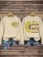 Be A Sunflower Printed Casual Sweatshirt Beige / S