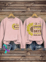 Be A Sunflower Printed Casual Sweatshirt Pink / S