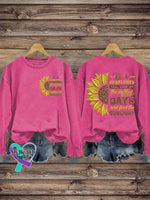 Be A Sunflower Printed Casual Sweatshirt RoseRed / S