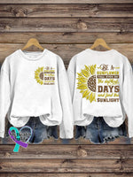 Be A Sunflower Printed Casual Sweatshirt White / S