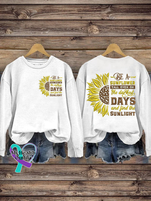 Be A Sunflower Printed Casual Sweatshirt White / S