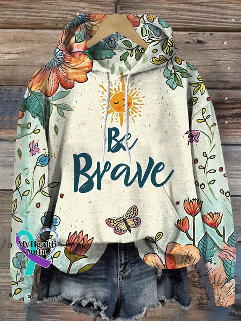 Be Brave Hooded Long-Sleeved Casual Sweatshirt Multicolor / S