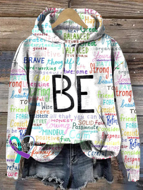 Be Everything Printed Casual Hoodie Multicolor / S
