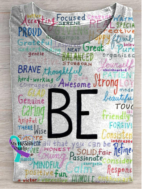 Be Everything Printed Casual Round Neck Short Sleeve Multicolor / S