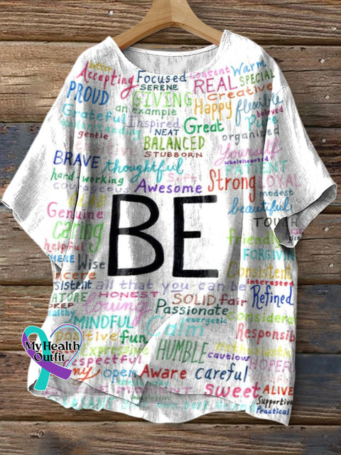Be Everything Printed Cotton Linen Casual Shirt Multicolor / S