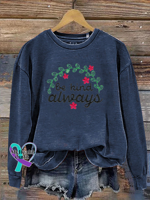 Be Kind Always Fujiman Printed Casual Sweatshirt NavyBlue / S
