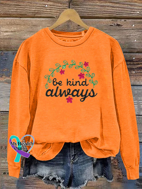 Be Kind Always Fujiman Printed Casual Sweatshirt Orange / S