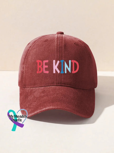Be Kind Art Baseball Cap Red / Onesize