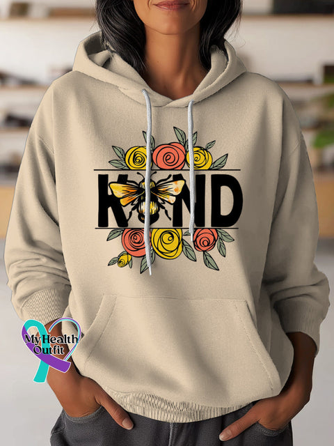 Be Kind Art Casual Hoodie Sweatshirt Apricot / S