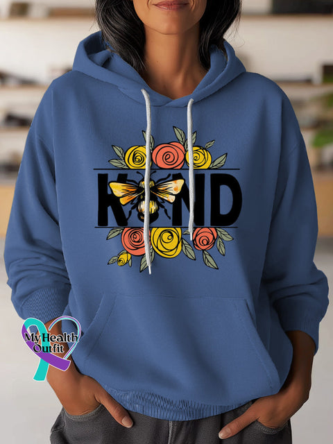 Be Kind Art Casual Hoodie Sweatshirt Blue / S